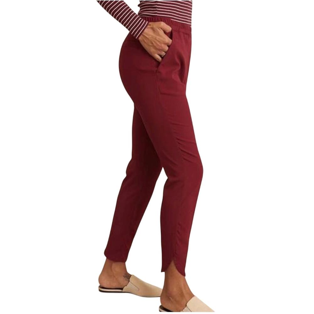 Marine Layer Allison Tulip Hem Modal Blend Pant, Cabernet Burgundy, Women Medium